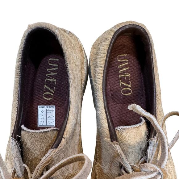Uwezo Women's Tan Nuhu Hair On Oxfords Size 8.5 In Original Box - Picture 6 of 9